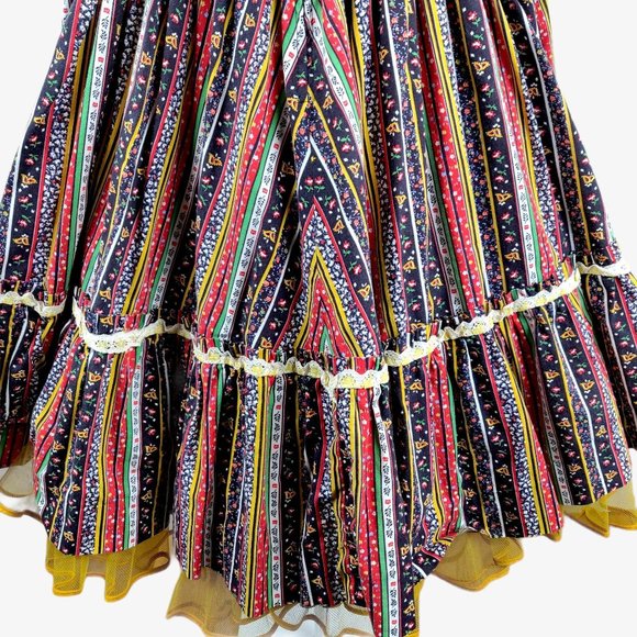 Vintage 1960s Folk Dress Square Dance Western M/L - Picture 11 of 14
